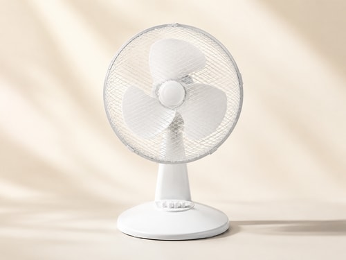 White desk fan product render